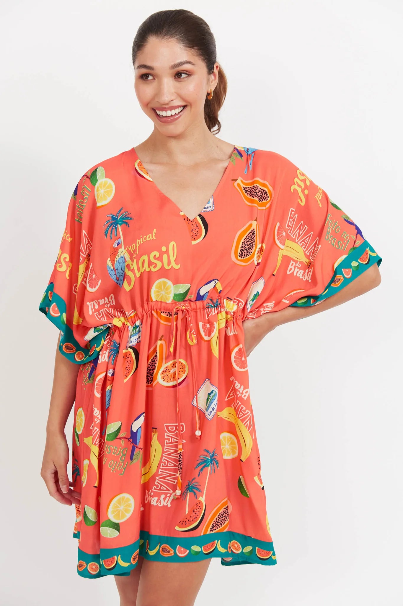 Haven Cabana Dress-Brasil Coral S