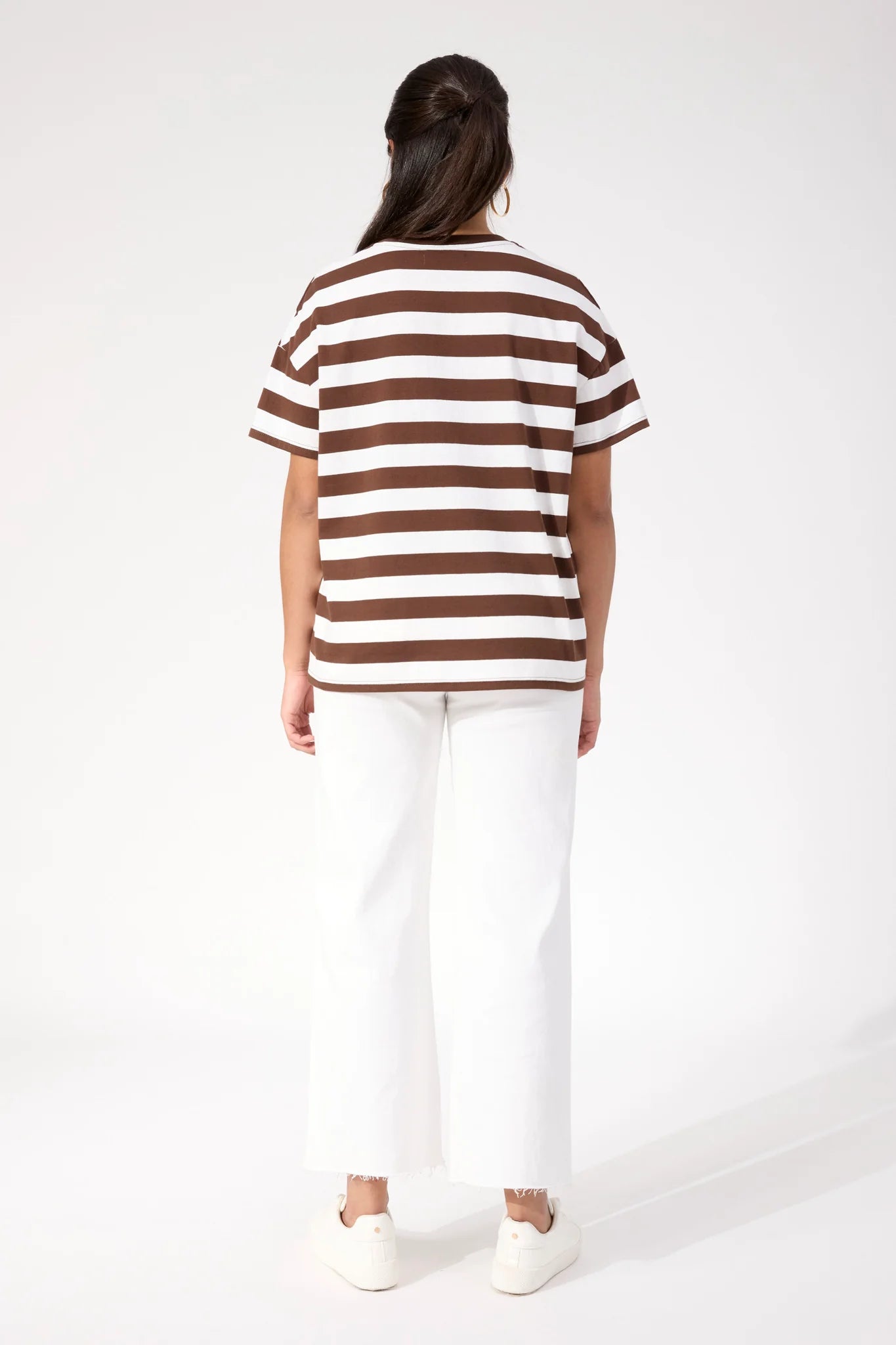 Haven Columbus Stripe Tshirt Brown