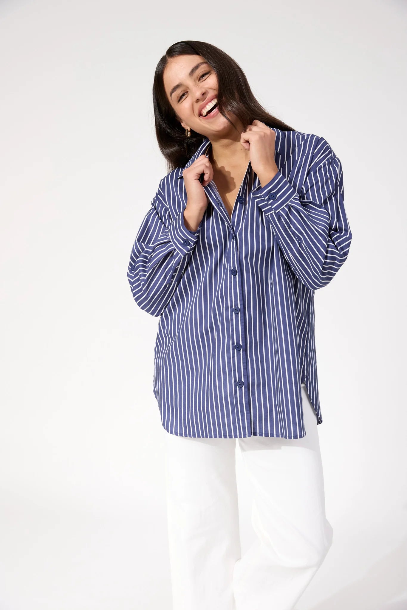 Haven Fairbanks Stripe Shirt Navy