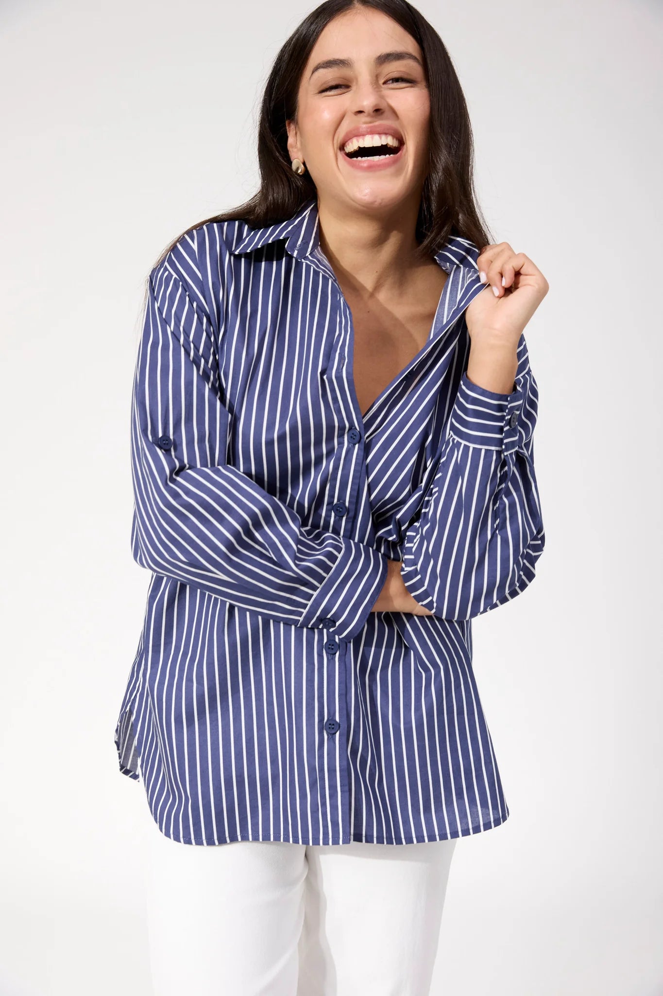 Haven Fairbanks Stripe Shirt Navy