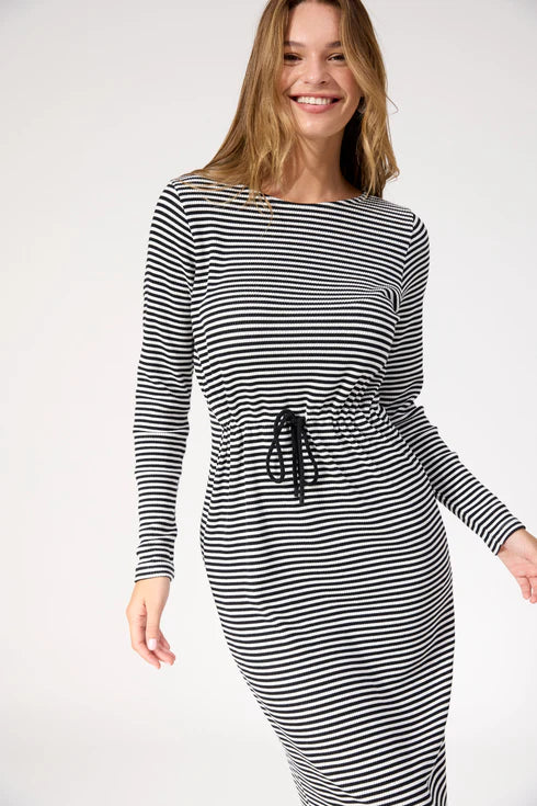 Haven Levi Stripe Dress Black