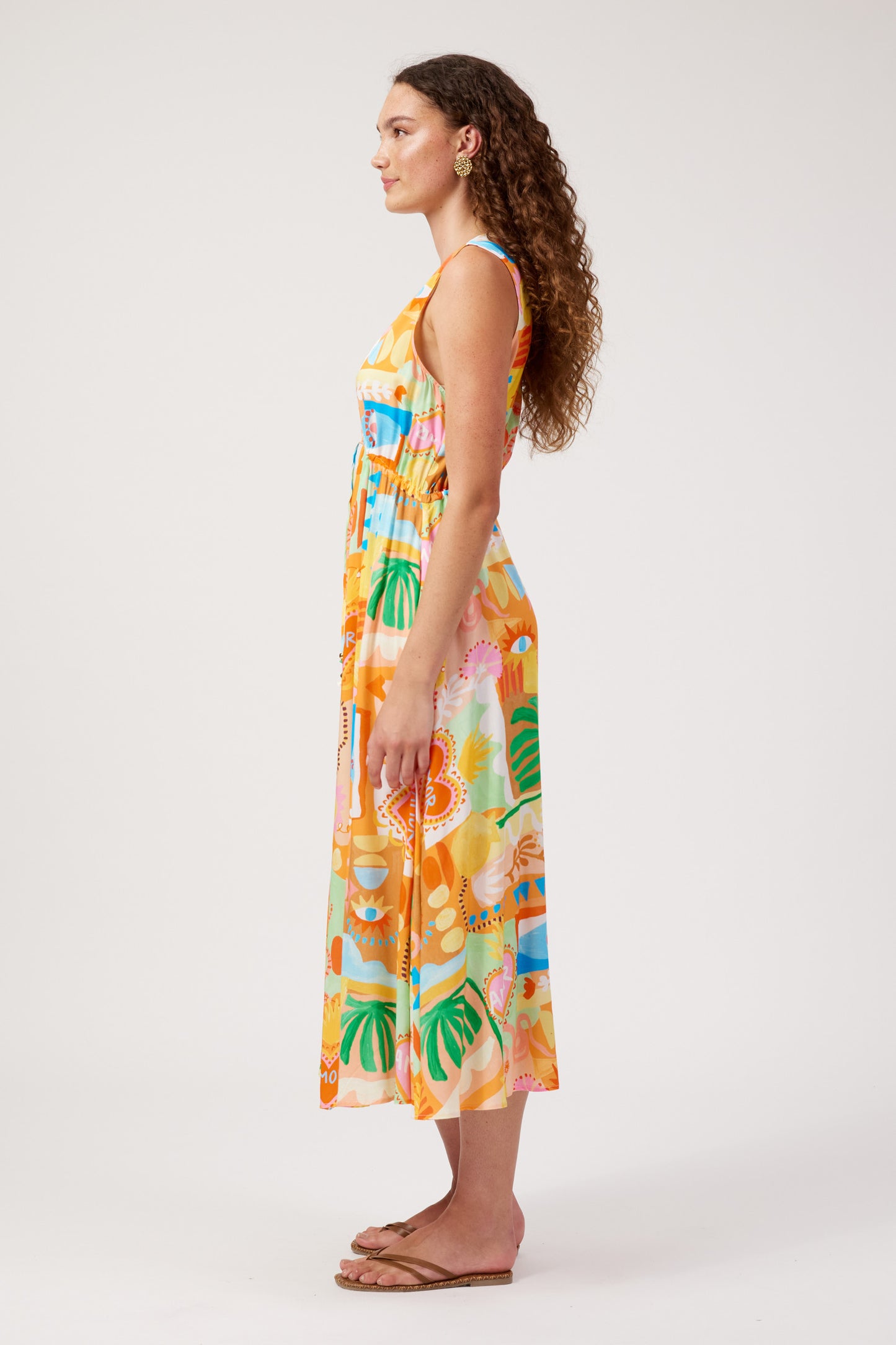 Haven Mykonos Tie Midi Dress Mati