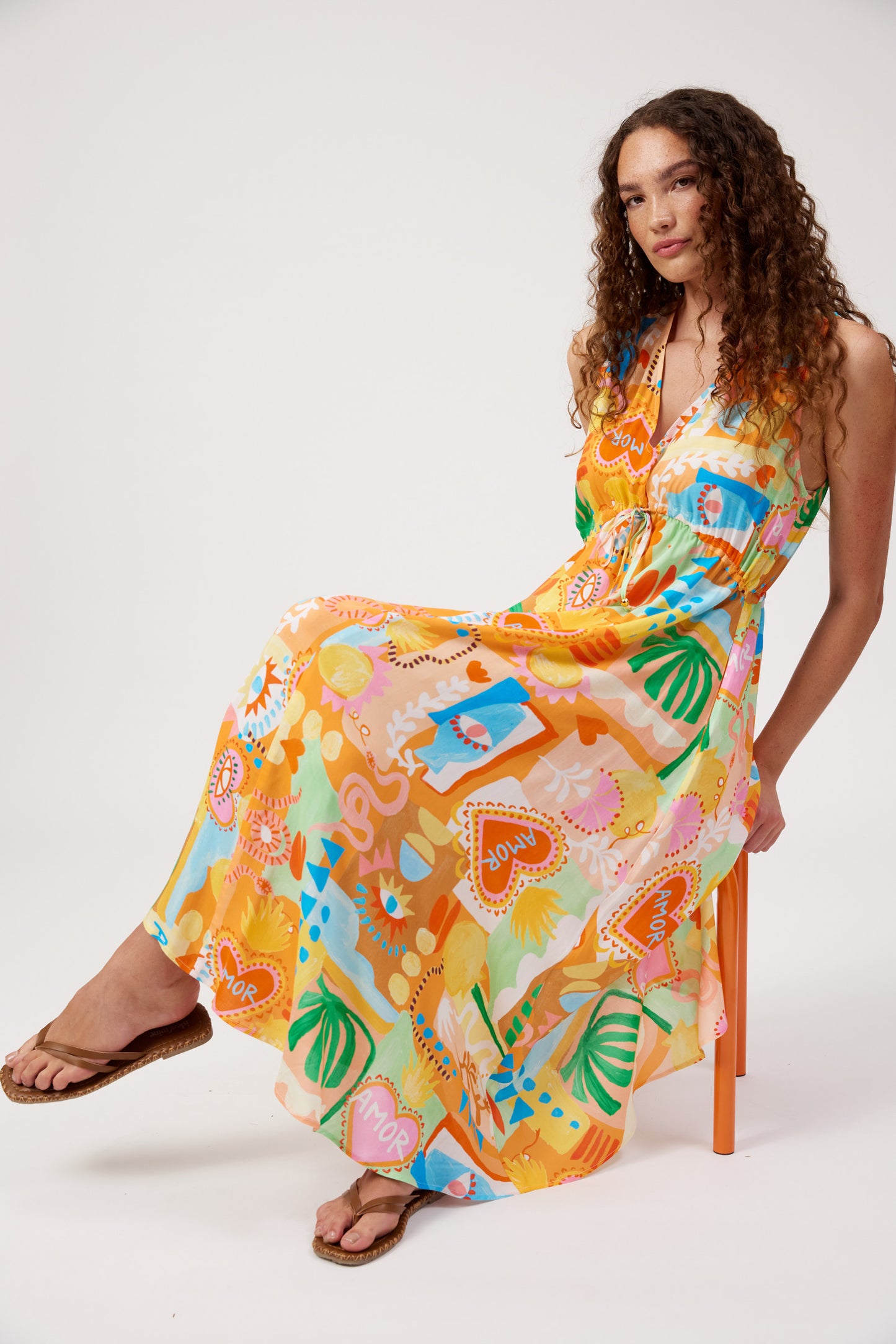 Haven Mykonos Tie Midi Dress Mati