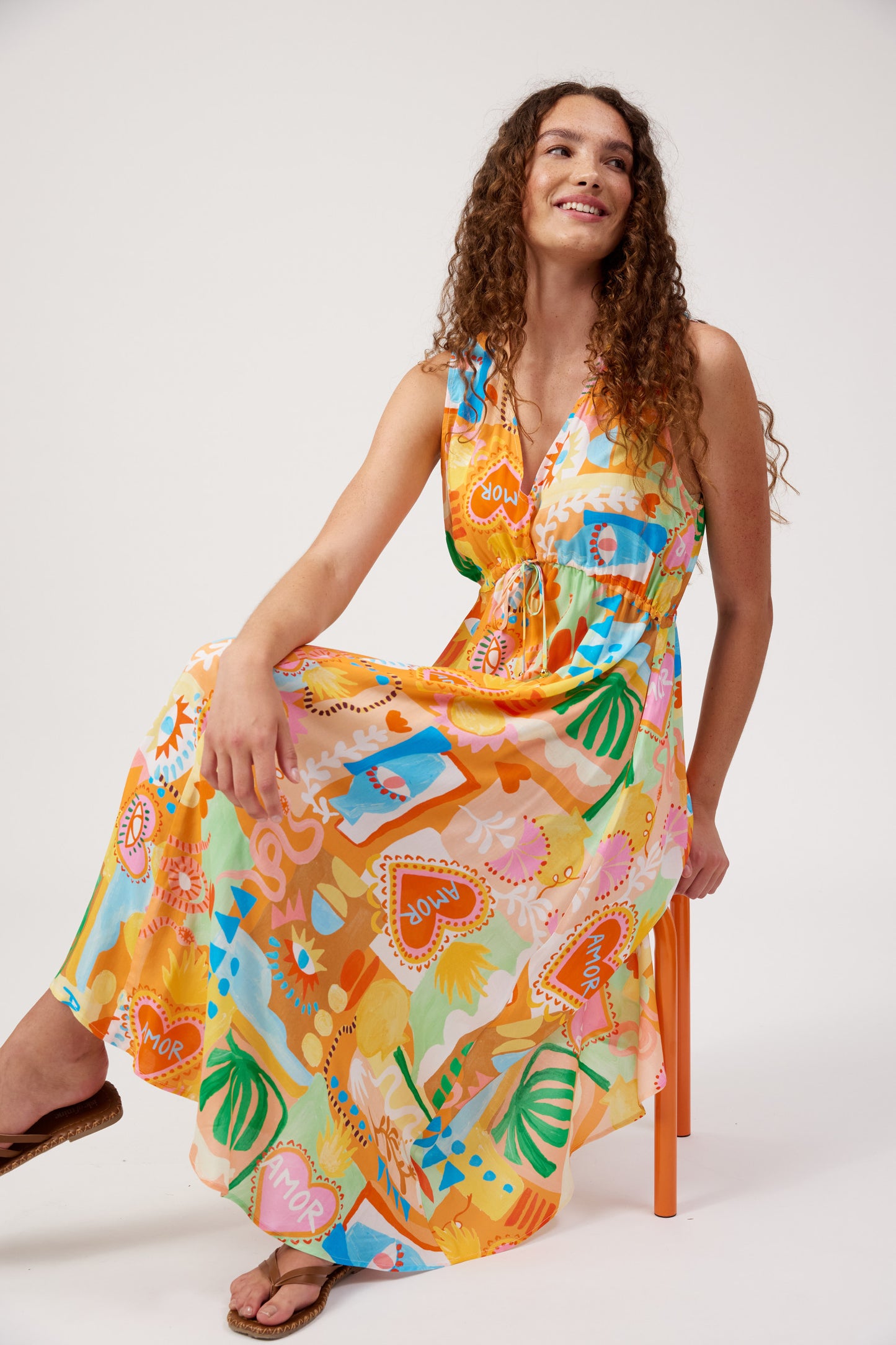 Haven Mykonos Tie Midi Dress Mati