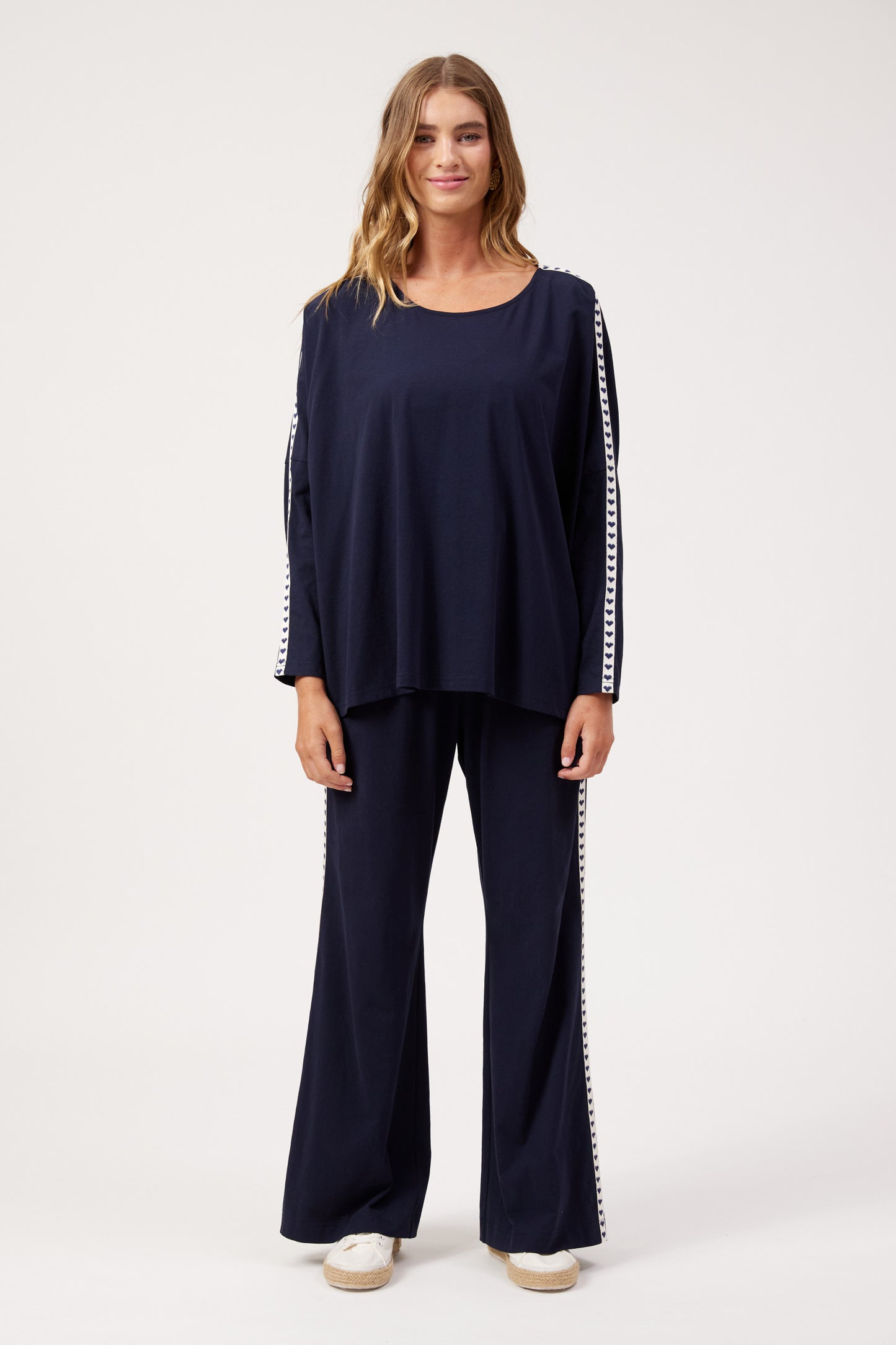 Haven Elba Heart Long Sleeve Tshirt Navy