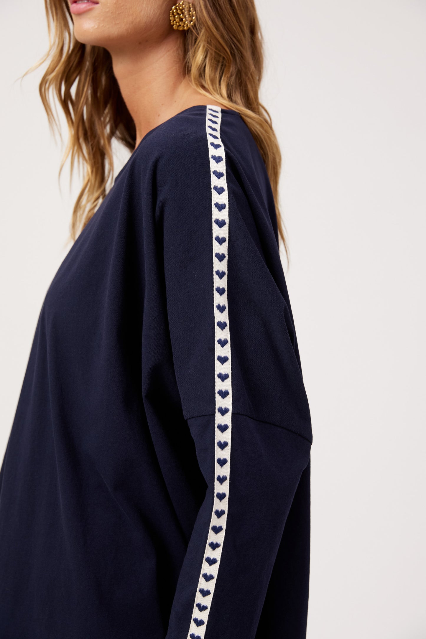 Haven Elba Heart Long Sleeve Tshirt Navy