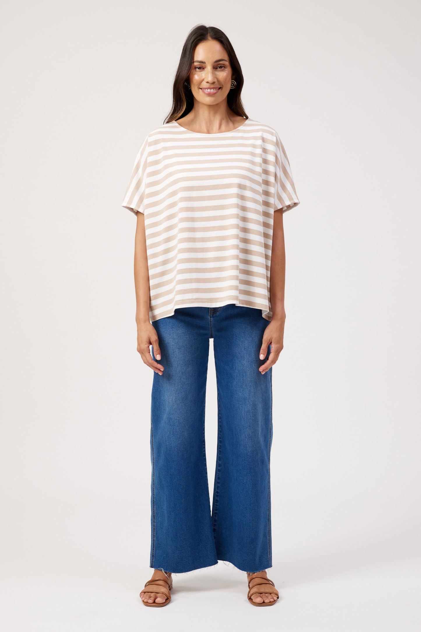 Haven Kos Stripe Tshirt Sand