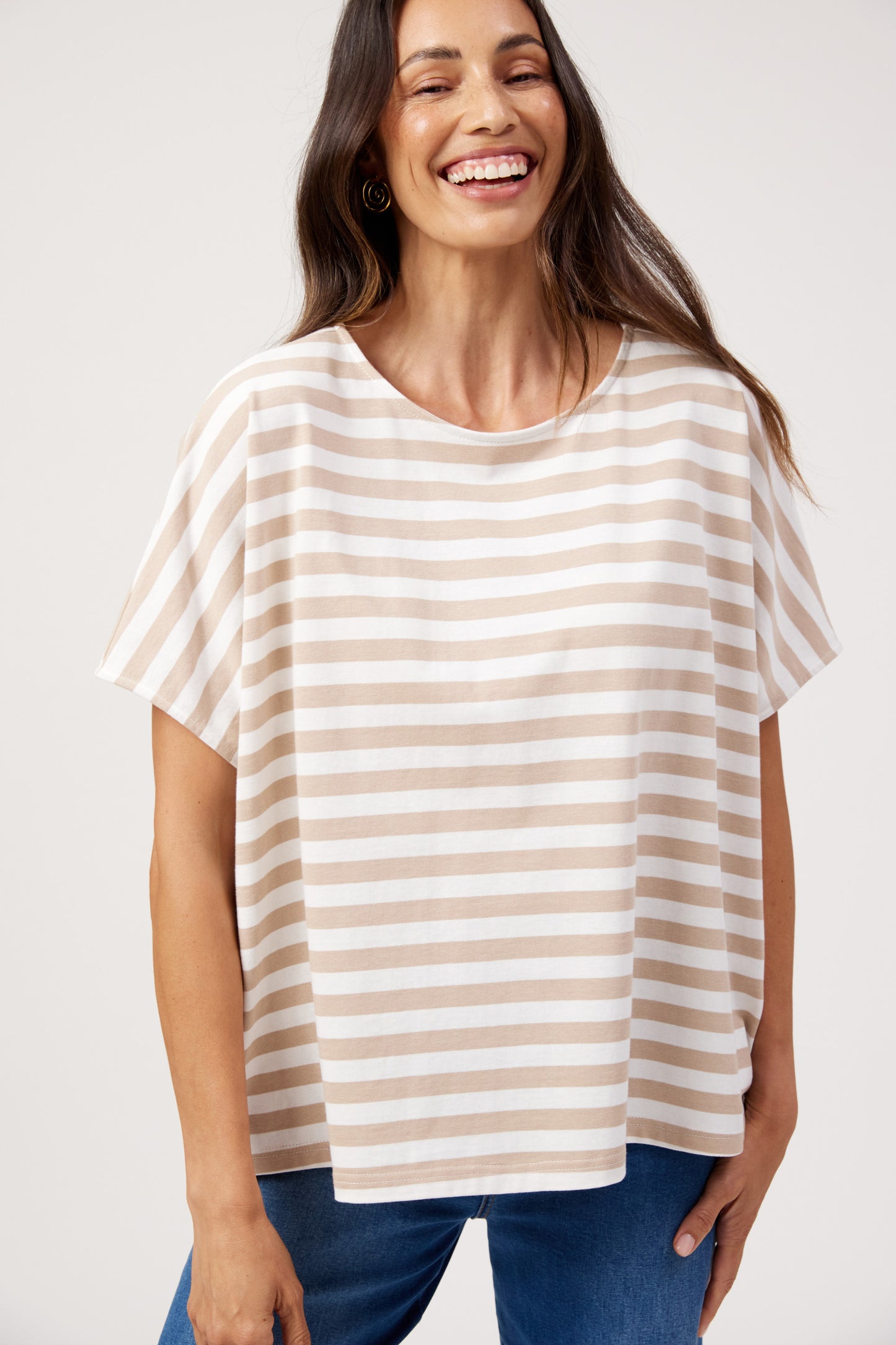 Haven Kos Stripe Tshirt Sand