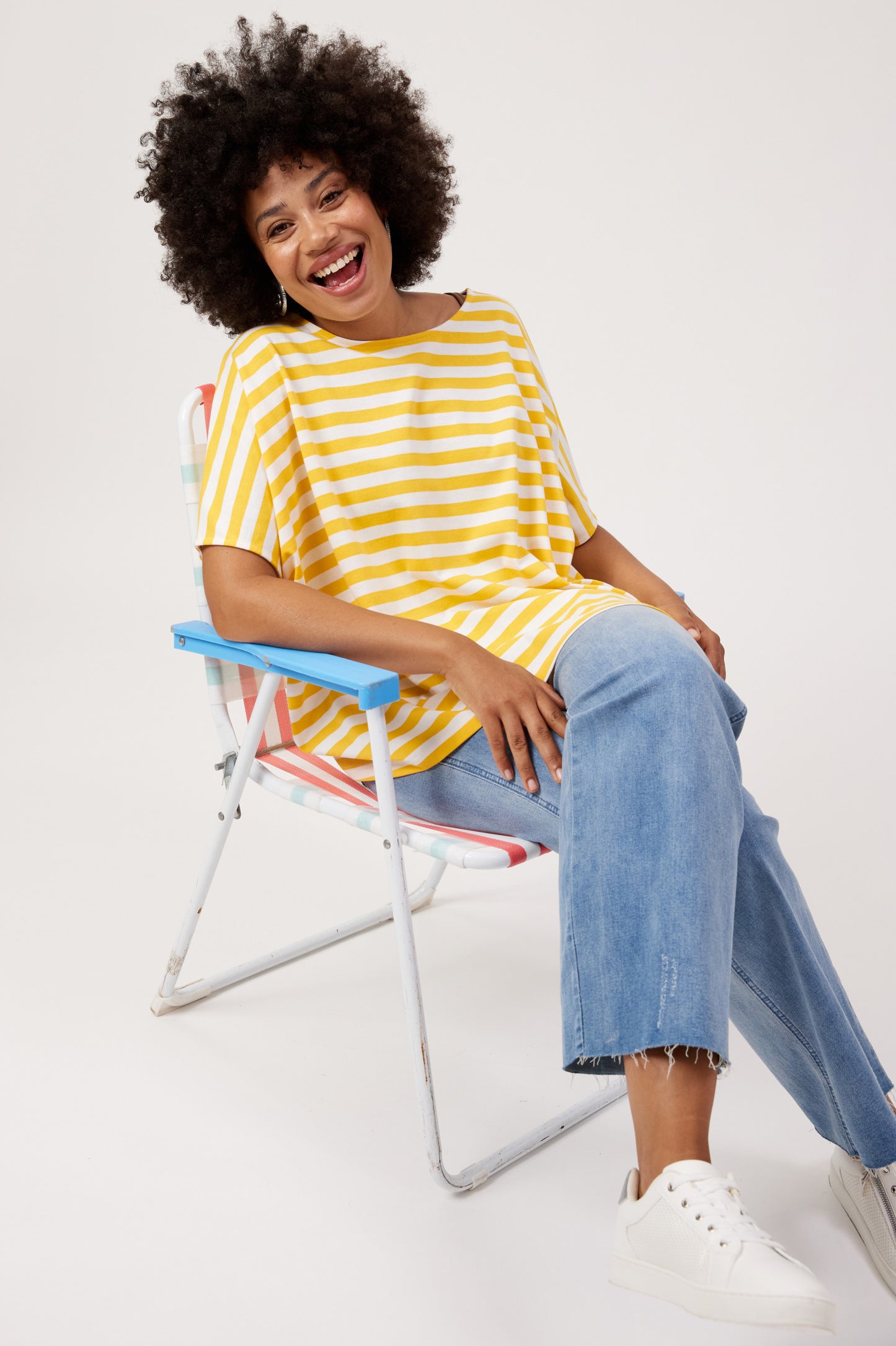 Haven Kos Stripe Tshirt Yellow