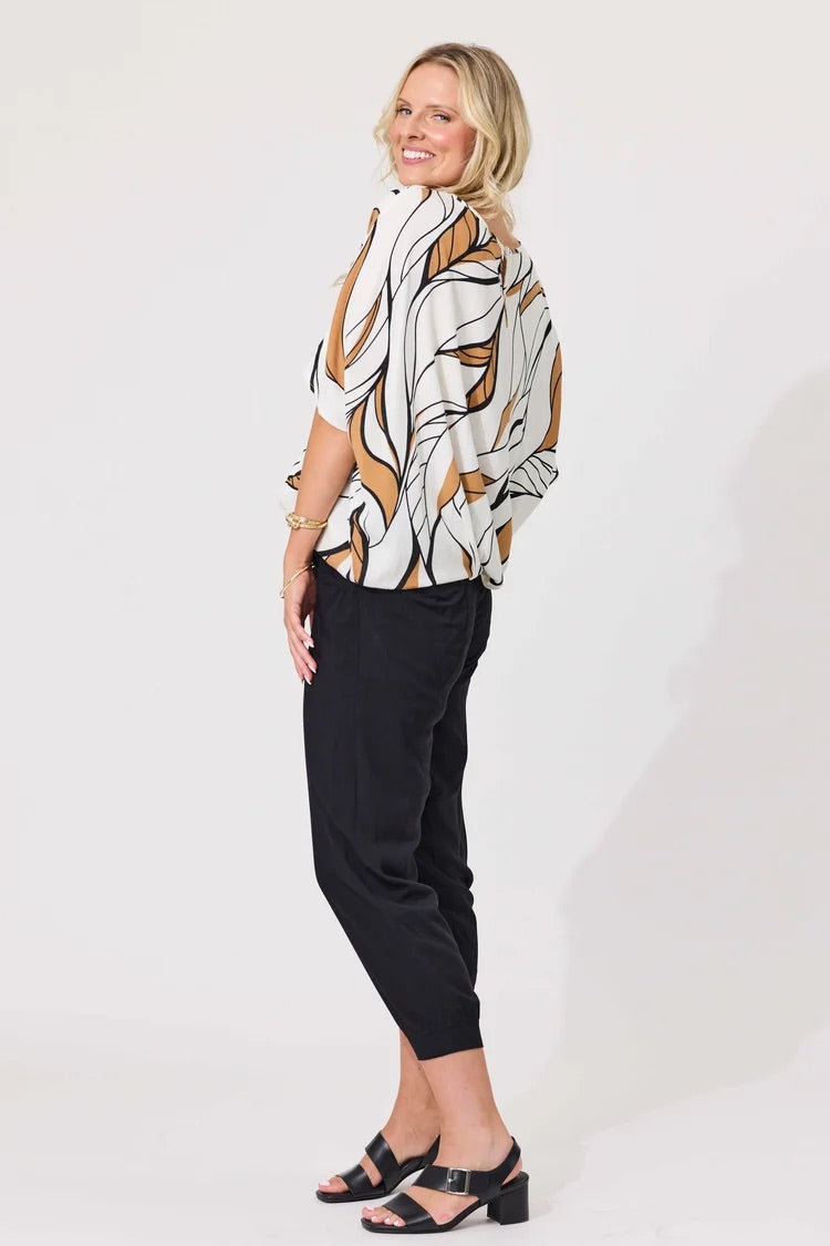 Lemon Tree Alessa Top Leafy White