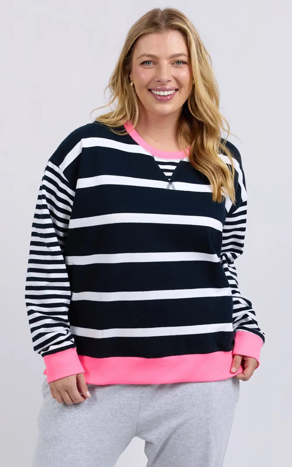 Elm Allsorts Crew Navy & White Stripe