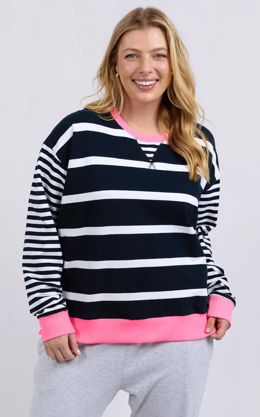 Elm Allsorts Crew Navy & White Stripe