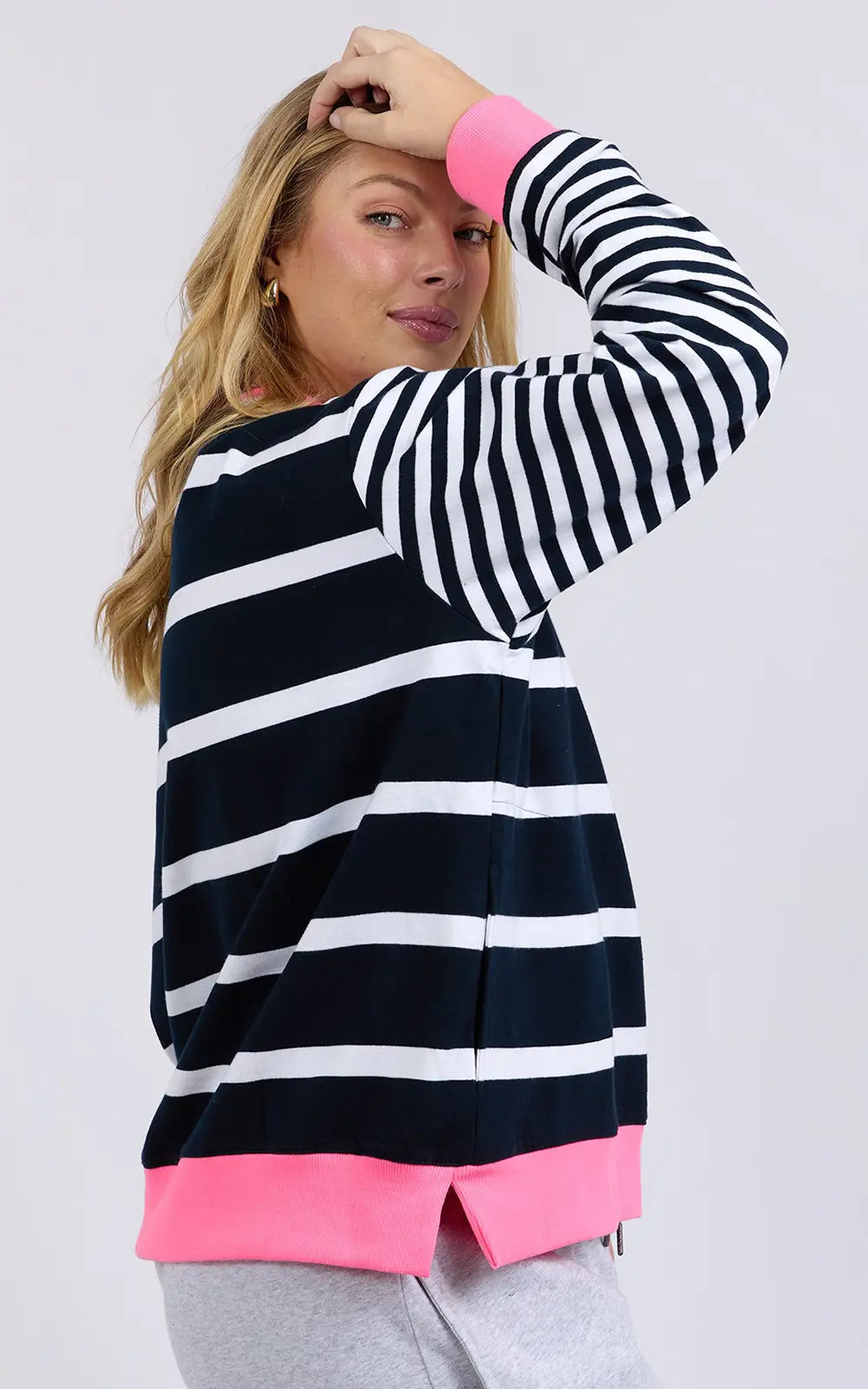 Elm Allsorts Crew Navy & White Stripe