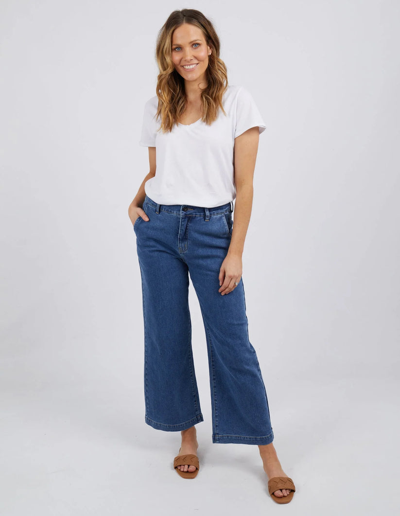 Elm Izzy Wide Leg Jean – Dark Blue