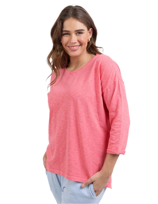 Elm Annie 3/4 Sleeve Tee- Cosy Coral