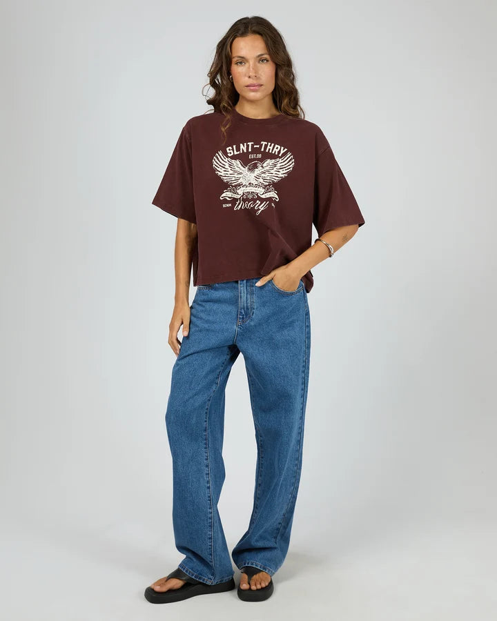 Silent Theory In Time Relaxed Tee Cherry