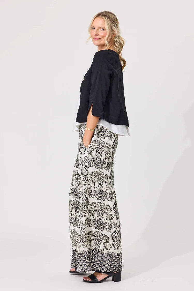 Lemon Tree Amalfi Linen Jacket Black