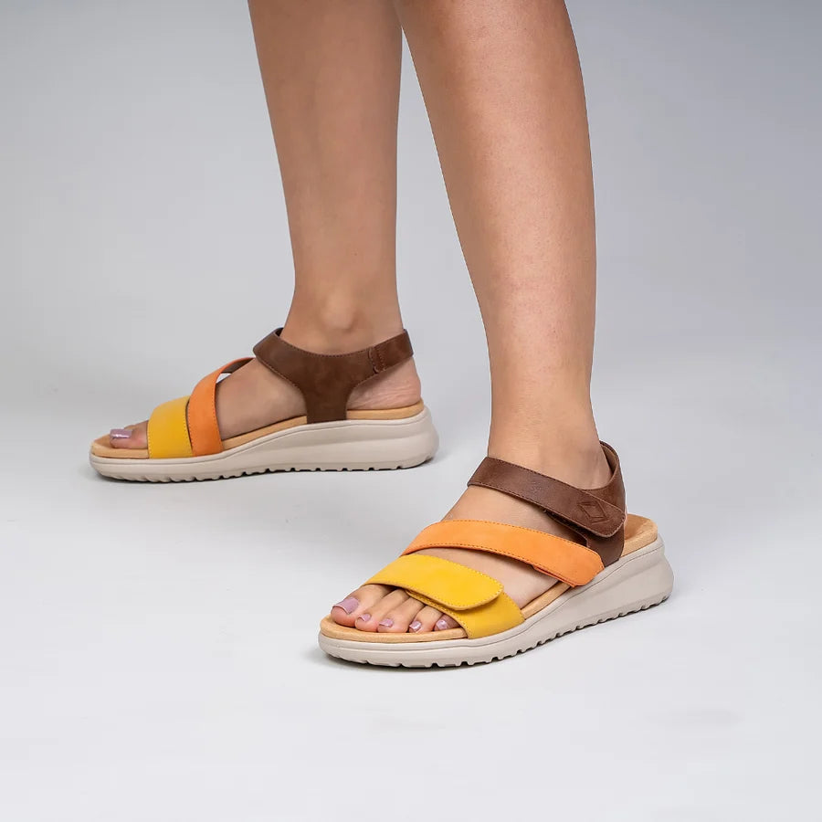 CC Resorts Pershing Sandal Mustard/Tan/Coffee