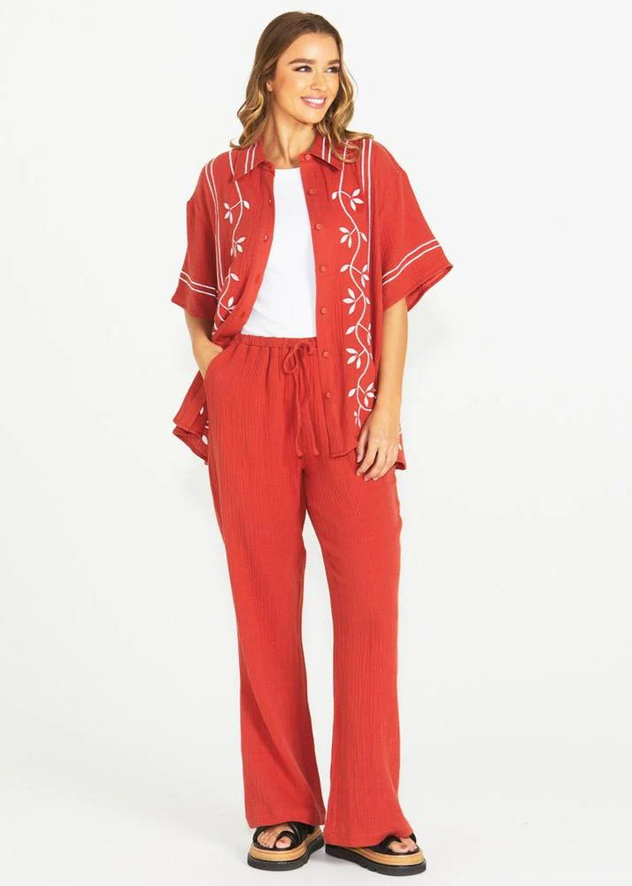 Sass Henny Pants Terracotta