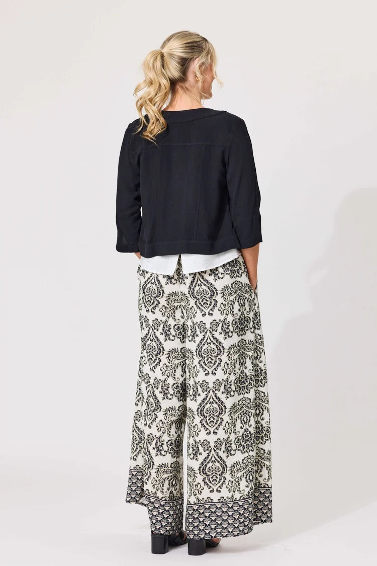 Lemon Tree Amalfi Linen Jacket Black
