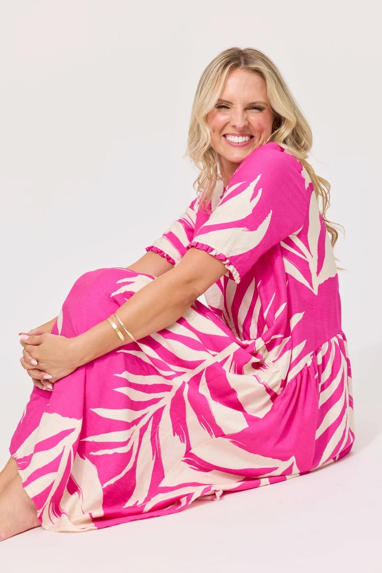 Lemon Tree Marissa Dress Floral Fuchsia