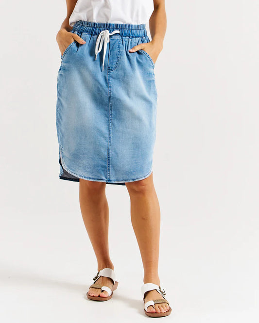 Betty Basics Alina Denim Skirt Denim Blue