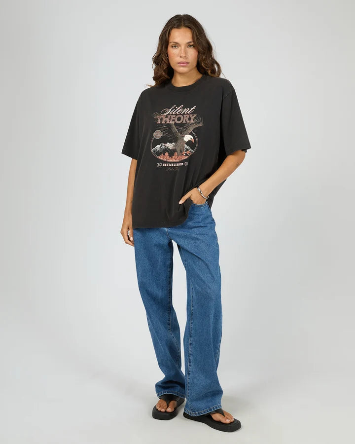 Silent Theory Shadow Oversized Tee Washed Black