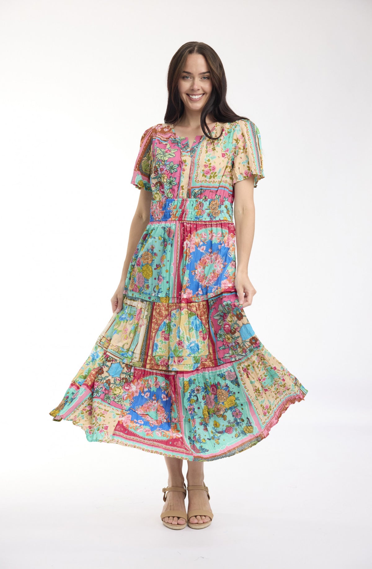 Orientique Foulard Fleurs Maxi Dress