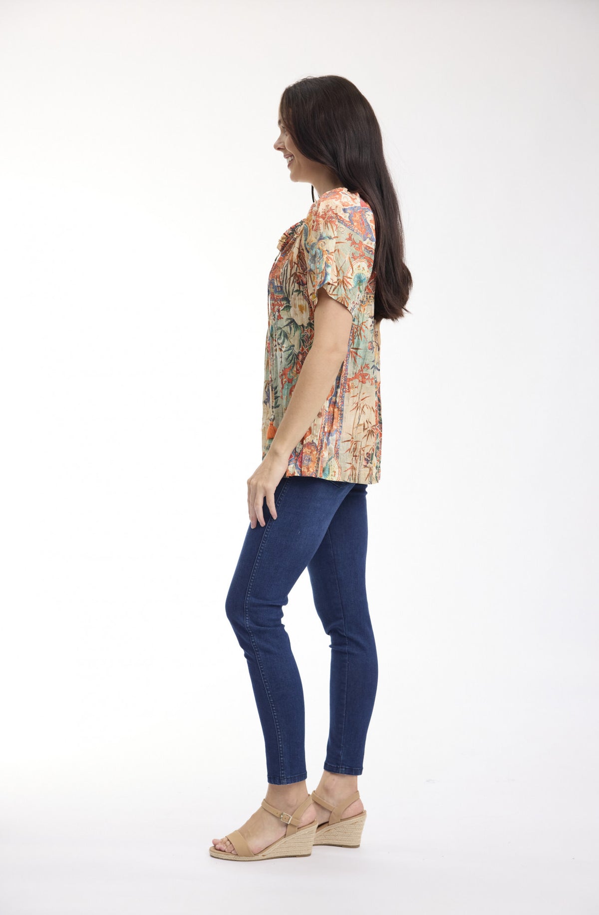 Orientique Gordes Top Frill Neckline