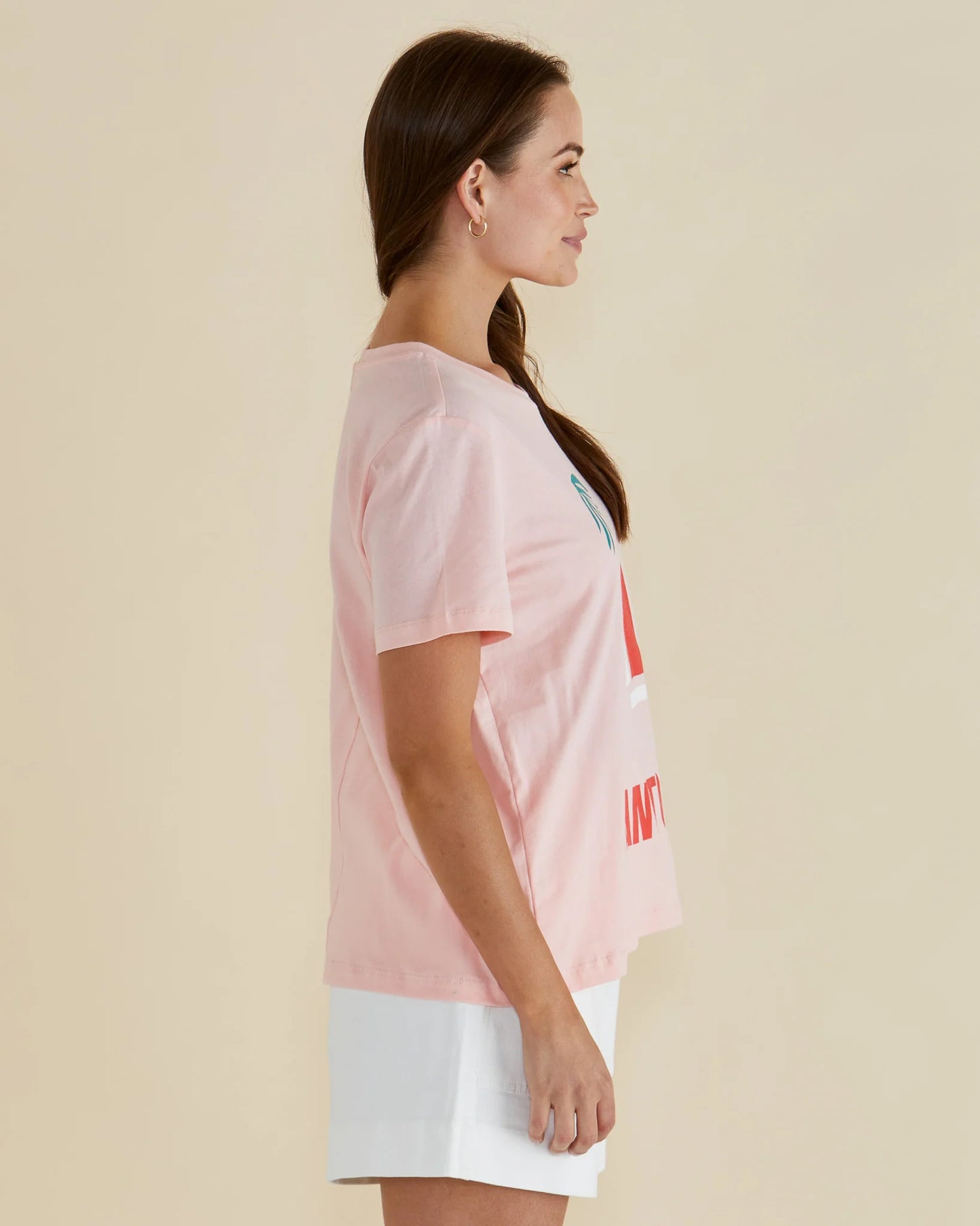 Betty Basics Ellia Crew Tee-Santorini Print Pink