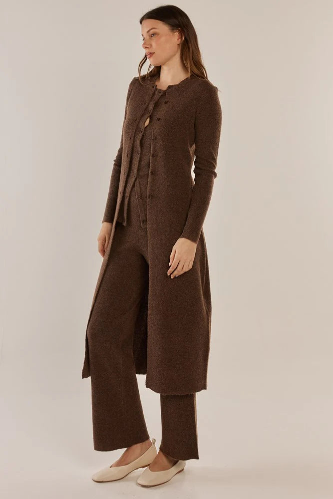 Betty Basics Nash Knit Long Cardigan Espresso Brown