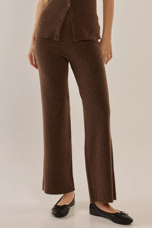 Betty Basics Nash Knit Pant Espresso Brown