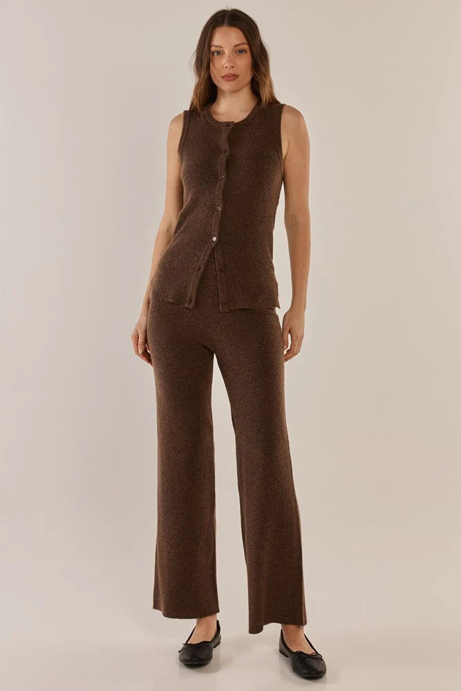 Betty Basics Nash Knit Pant Espresso Brown