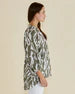Betty Basics Grazia Blouse Olive Geometric Print -Green