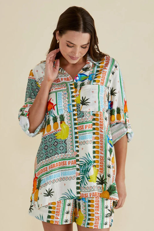 Betty Basics Mills Shirt Paradise Print-Multi
