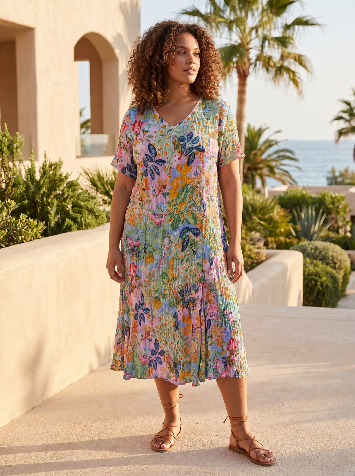 Orientique Sur Mer Godet Dress