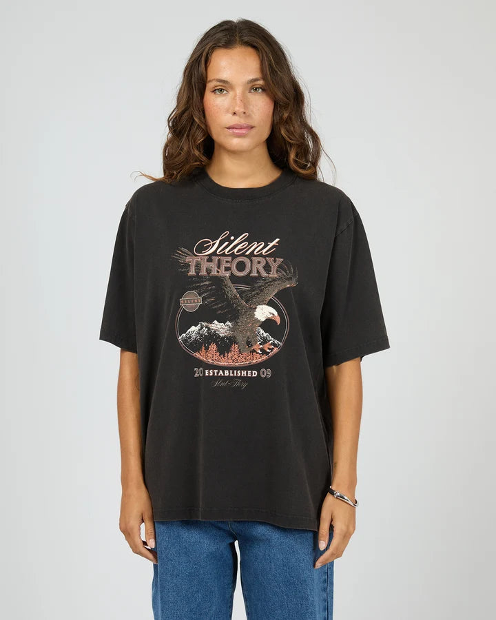 Silent Theory Shadow Oversized Tee Washed Black