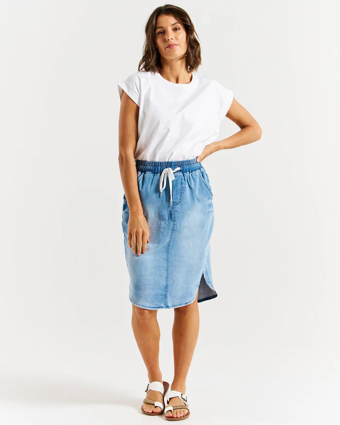 Betty Basics Alina Denim Skirt Denim Blue