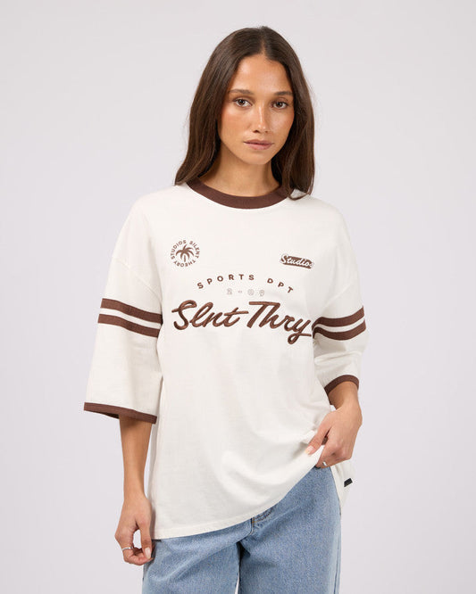 Silent Theory Palm State Oversized Tee Vintage White