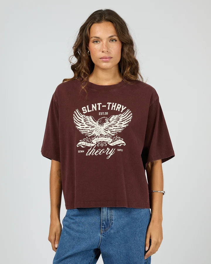 Silent Theory In Time Relaxed Tee Cherry