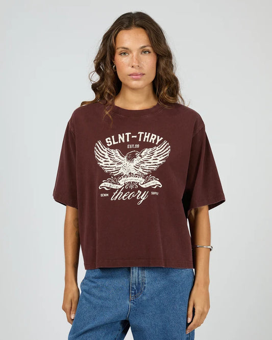 Silent Theory In Time Relaxed Tee Cherry