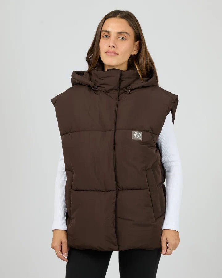 All About Eve Elevate Puffer Vest Chocolate