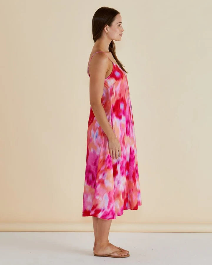 Betty Basics Harriet Dress Floral Abstract Print Pink