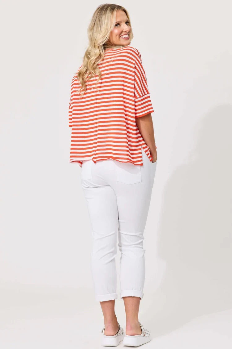 Lemon Tree Candela Knit White Orange