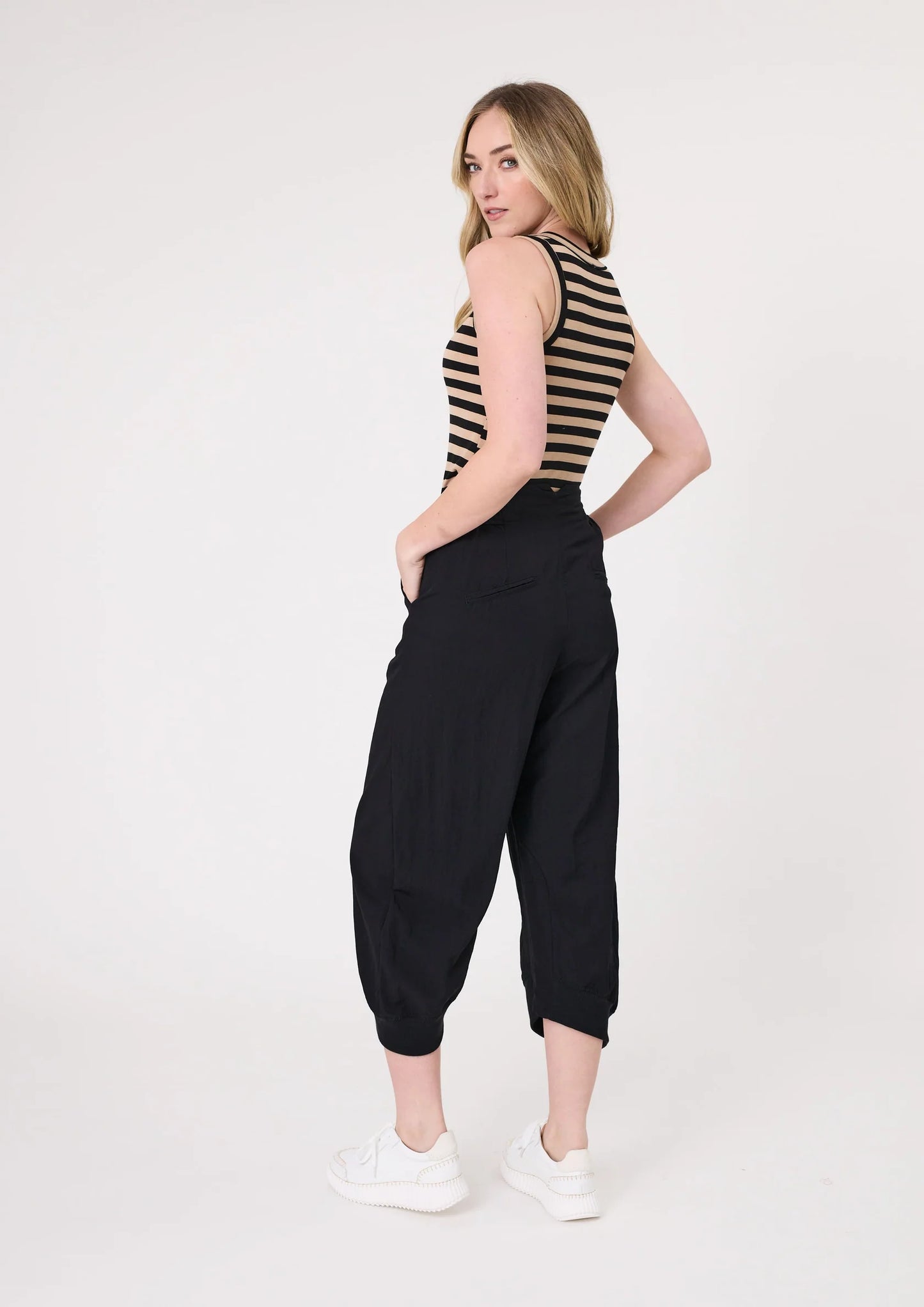 Lemon Tree Eva Stripe Tank Mocha Black