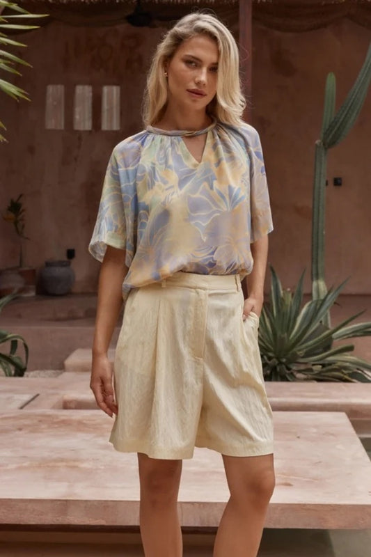Sass Ozzie Tailored Shorts Lemon