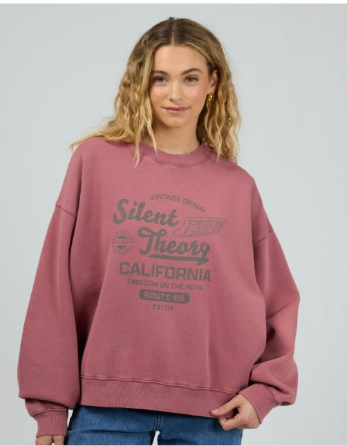 Silent Theory Vintage Denim Crew Cherry