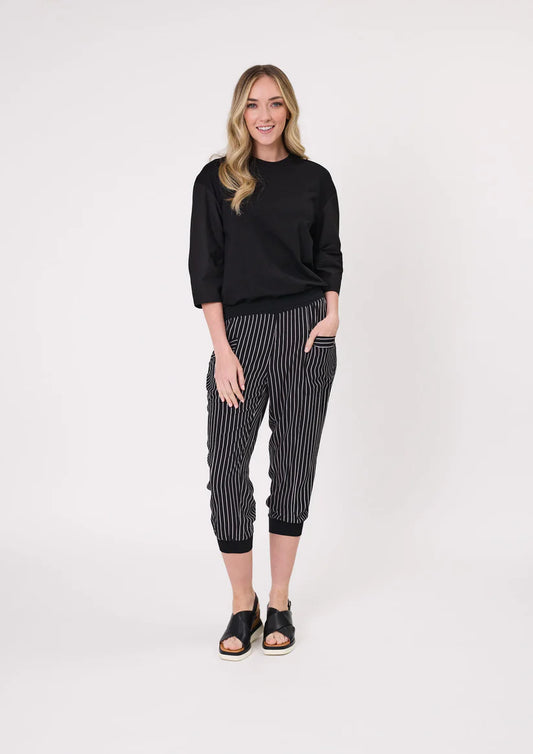 Lemon Tree Harem Pant Black and white Stripe
