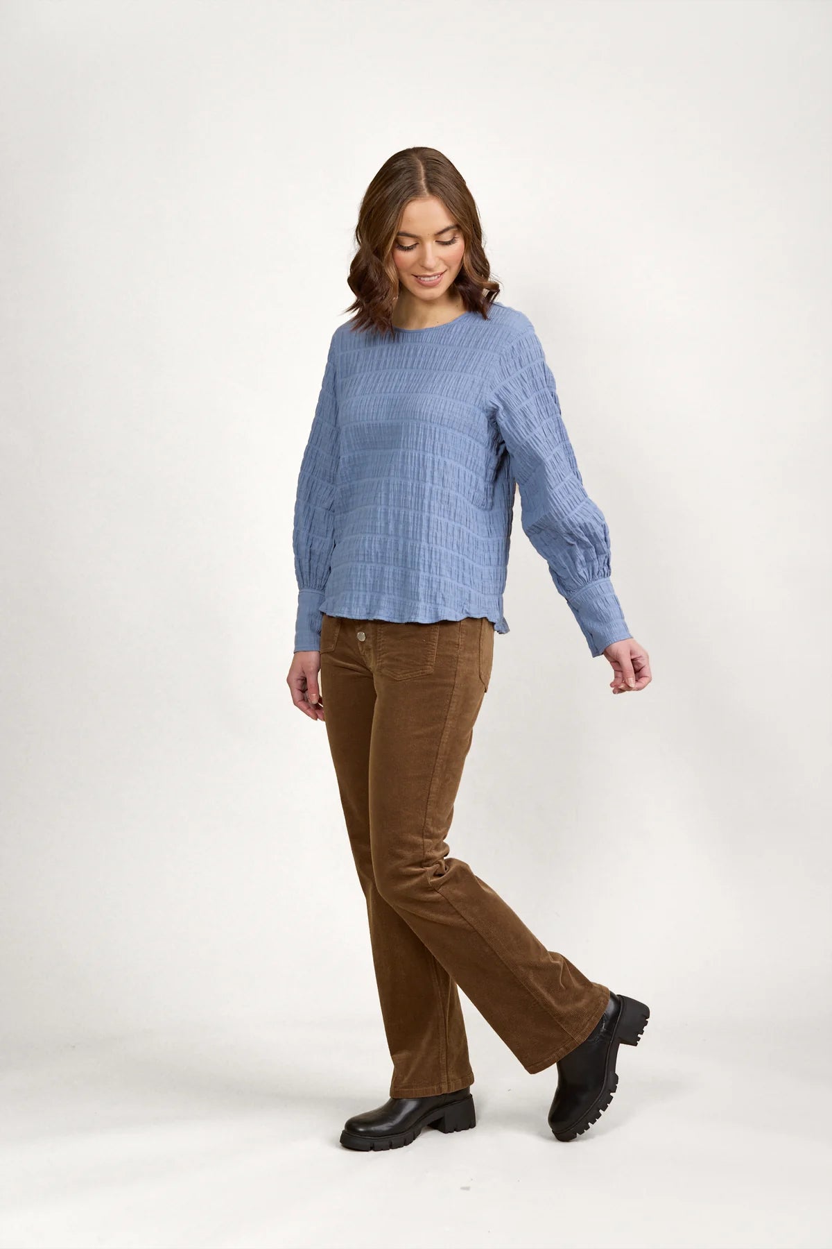 Knewe Volume Top Denim Blue