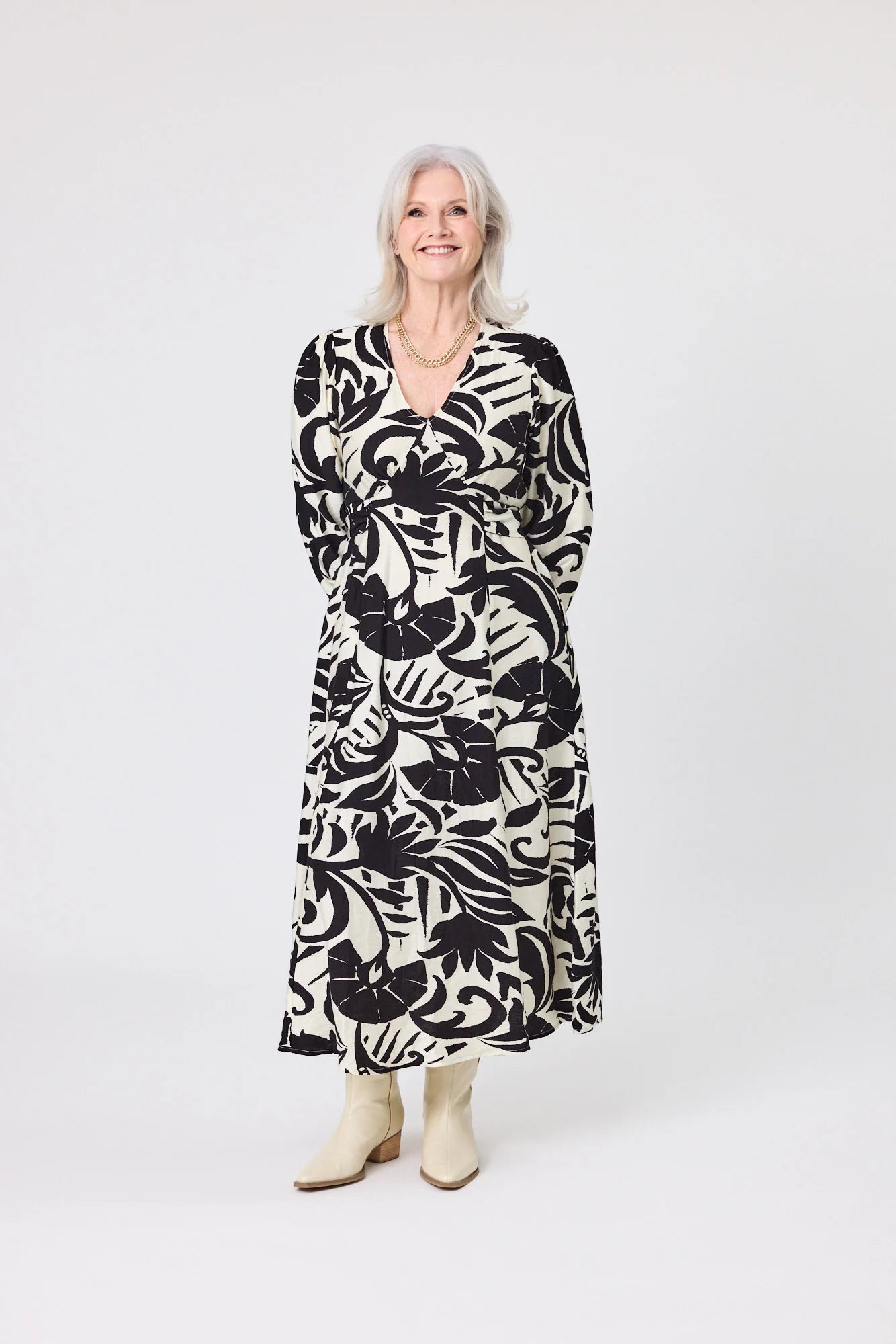 Lemon Tree Sabrina Dress Black Print
